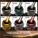 Four Lily 7ml Golden Magnetic Nail Gel Polish Glitter Champagne Gold Nail Art Decorations UV/LED Vernis Gel for Nails Manicure