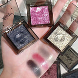 Purple Glitter Eyeshadow Makeup Pearlescent Shimmer Black Eyeshadow Plate Waterproof Long Lasting Monochrome Eyeshadow Cosmetics