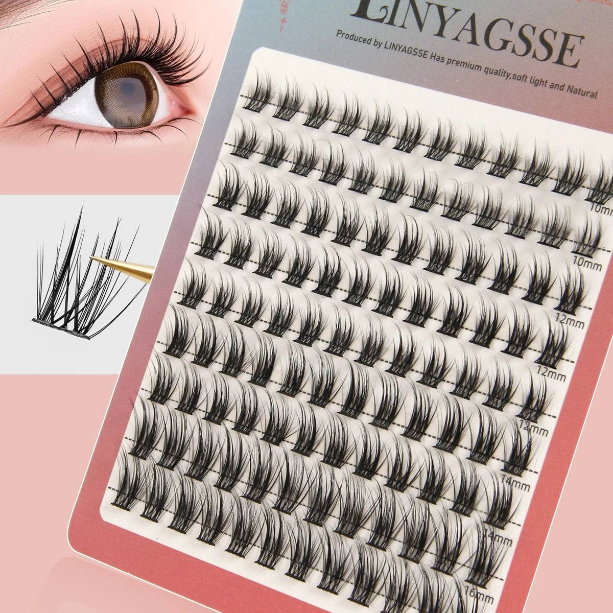Cluster Lashes 72 Individual Lashes Clusters Eyelash Extensions False Eyelashes DIY Wispy Fluffy Lash Extension Mix 10-16mm