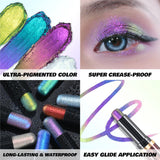 CHARMACY New Multichrome Eyeshadow Stick with Sponge Waterproof Long Lasting Glitter Eye Professional Maquillaje for Women