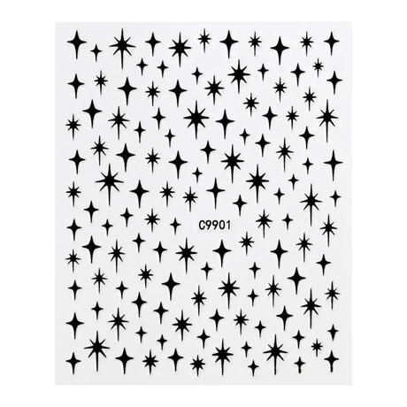 Metal Laser Holographic Star Nail Stickers, Disposable Self-Adhesive Resin Nail Decals for Women, Art Decor Accessories