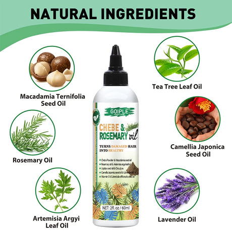 GOIPLE Chebe & Rosemary Essential Oil Moisturizing and Nourishing Hair Product Promote Healthy Hair Oil Smooth Shiny Conditioner