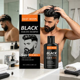 East Moon Men's Black Hair Dye Shampoo Fast Coloring Removal White Gray Hair Long Lasting Nourishing Natural Beard Dye Shampoo