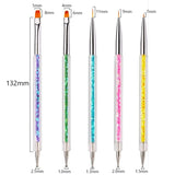 5Pcs Nails Art Dotting Pen Nails Brushes For Nails Art Accessories Tools Kits Nail Supplies For Professionals Manicure Set