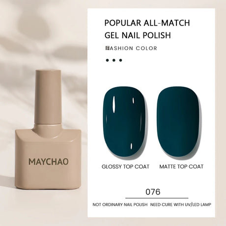 MAYCHAO Gel Nail Polish 12ML Full Coverage Base Top Coat Soak Off Gel Polish UV LED Gel Semi Permanent Varnishes Design Nail Art