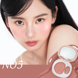 Foreverkey Double Color Blush Plate Water Light Blusher Highlight Cream Long Lasting Natural Brighten Peach Pink Rouge Makeup