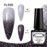 FOUR LILY 7ml Thermal Nail Gel Polish 3 Colors Changing Semi Permanent Soak Off UV/LED Nail Supplies Gel for Manicure Design