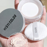 Waterproof and sweat-proof loose powder, brightens complexion with highlighting and whitening effects, matte finish.