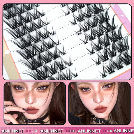 Fox False Eyelashes 1 box 80 Bundles Mink Eyelashes Extension Natural Volume Faux Eyelashes 3D Russian 8-13mm Mix Lashes Makeup