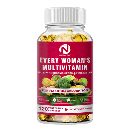 Daily Women's Multivitamin - Super Vitamins (A B C D E K) + Iron + Zinc + Organic Non-GMO Ingredients - Women's Multivitamin