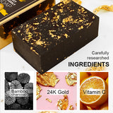 AILKE 24K Gold Foil Whitening Soap, Brightening, Even Skin Tone, Improve Skin Elasticity, Deeply Cleaning, Remove Spots, 200g