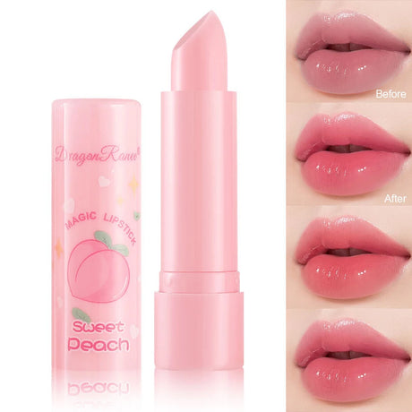 Peach Temperature Change Lip Balm Clear Crystal Jelly Lipstick Tint Warming Change Lip Balm Moisturizing Anti-drying Lip Care