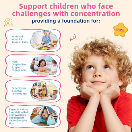 Saffron Gummies for Kids, with Passion Flower, Saffron Extract & GABA, Calm Mood Support Supplement for Focus & Relaxation, Mood