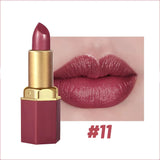 6 Colors Gold Bar Tube Lipstick Matte Texture Pearlescent Glitter Velvet Lipstick Valentine's Day Gift 1PCS
