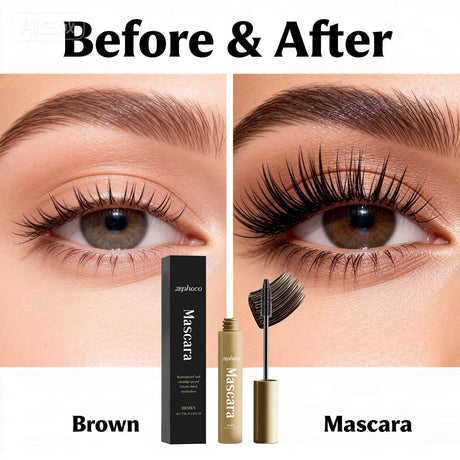 Brown Mascara Natural Curls Long-Lasting Makeup Waterproof Sweatproof Lengthens Eyelashes Anti-Fouling Eye Black Eye Cosmetics