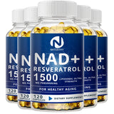 1500MG NAD+ Supplement - With Trans-Resveratrol, Natural Energy, Anti-aging & Cellular Health, Strengthens The Immune System