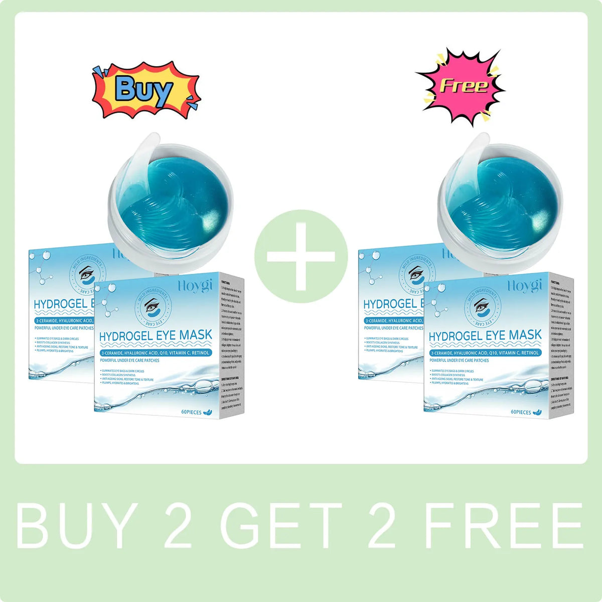 60PCS Retinol Eye Masks Firming Eye Bags Anti Dark Circles Fine Lines Removal Moisturizing Anti Wrinkle Skin Care Eye Patches
