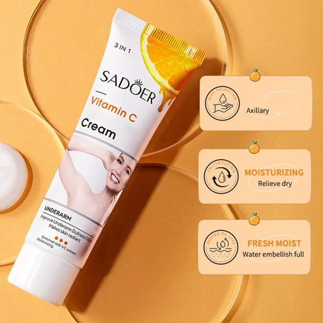 Vitamin C Underarm Cream Skin Whitening Cream For Body, Dark Spot Remover Corrector For Neck,Armpit,Underarm,Elbow, Knees