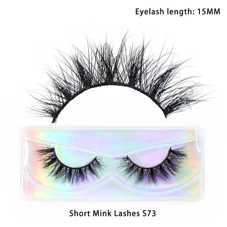 LEHUAMAO 12mm-15mm Short Natural 3D Mink Lashes Fluffy Wispy False Eyelashes 100% Cruelty Free Eyelash Extensio Face Makeup