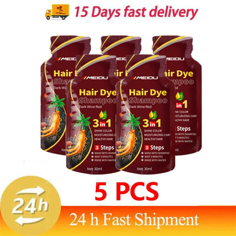 Pure Natural Herbal Hair Dye Shampoo Change Hair Color Cover Gray Hair White Hair Treatment Bubble Plant Hair Dye Hair Care New