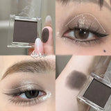 Dream Glittering Purple Eyeshadow Matte/Pearlescent Highlighter Makeup Monochrome Glossy Shiny Smoky Grey Eye Shadow Palette