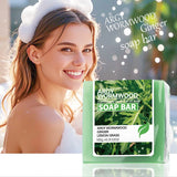 Wormwood herb essential oil soap, natural organic wormwood extract essence, facial cleansing soap, brighten skin color, nourish