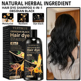 YUITIKUE Plant Extract Black Hair Dye Shampoo, Quick Gray Cover Up Even Color No Stain Gentle Hair Care Shampoo Dye