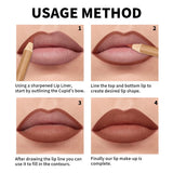 12 Matte Lip Liner Pencil Set Color Rendering Easy Makeup Waterproof Durable Lip Makeup Cosmetics Valentine's Day Gift