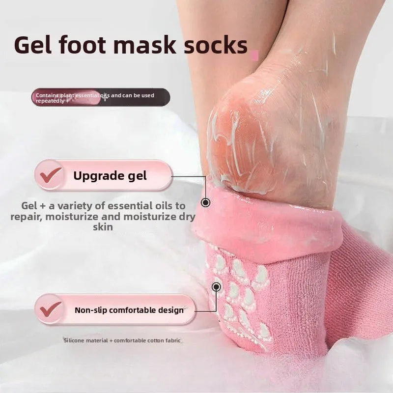 Silicone Moisturizing Mask Socks Reusable Exfoliating Anti Crack Protective Dry Dead Skin Remover Tools  Foot Care