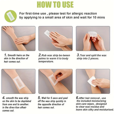 10/20/30/50 Pcs Depilatory Wax Strips For Hair Removal Wax Paper Cold Wax Strips Paper For Face Neck Arm Leg Body Beauty Tools