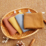 Elinfant 4PCS Baby Face Towel 100% Cotton Crepe Cloth Washcloth Soft Cozy Cloth Wipes Infant Burp Cloth
