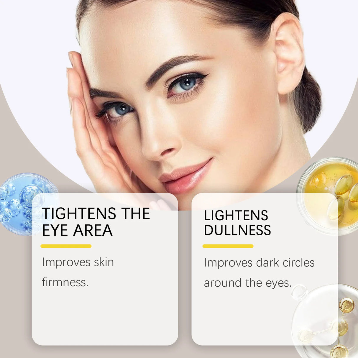 Caffeine Firming Eye Cream Fade Dark Circles Anti-Puffiness Lighten Fine Lines Under The Eyes Remove Eye Bags Roller Eye Massage