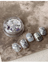 Square silver glitter nail accessories boxed, simple and sparkling, light luxury style, wholesale of wearable nail decorations