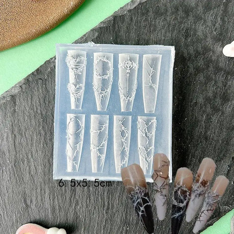 〔CC55〕3D Fruit Silicone Nail Mold Sweet Flower Petals Fairy Nails Templates DIY Nail Art Decor Manicure Template For Nail Charms