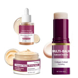 Korea Calcium Nourish Collagen Set – 30ml Ampoule + 50g Cream + 9g Balm Stick, 10,000ppm Collagen & Hydrolyzed Elastin Skincare