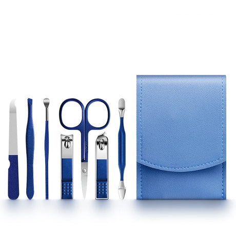 2023 New 7Pcs Portable Luxury Manicure Sets Pedicure Kits Colour Nail Clipper Set Personal Care Tools Eyebrow Scissors