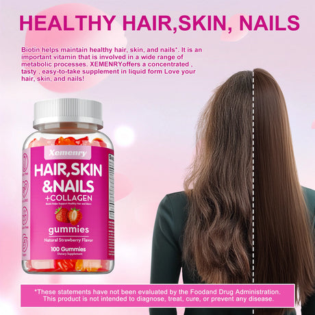 High Potency Biotin Gummies - for Healthy Hair, Skin & Nails, Hair Vitamins for Men & Women | Gluten Free