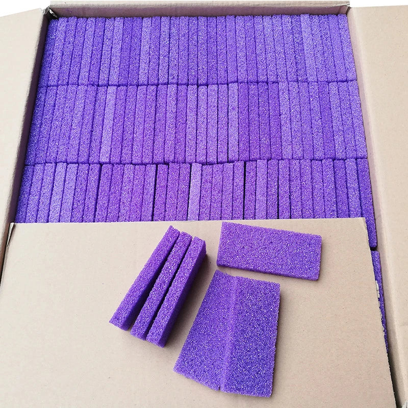 100Pcs Purple Foot Pumice Stone For Feet Foot Scrubber Sponge Callus Remover Dead Skin Pedicure Nail Supplies Art Salon Home Use