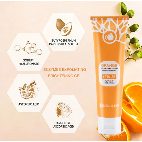 1/2/3pcs Orange Exfoliating Gel For Face, Deeply Cleanses & Moisturizes, Gently Removes Dead Skin & Pilling, Brightening Scrub