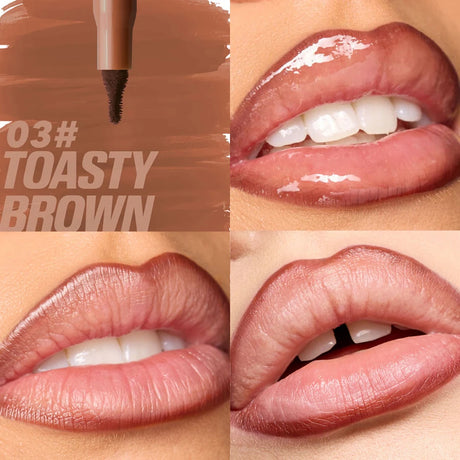 Plush Lip Brush Head Cherry Red Lip Liner Lip Contour Tint Lipstick Pencil Waterproof Velvet Brown Matte Lipliner Pencil Makeup