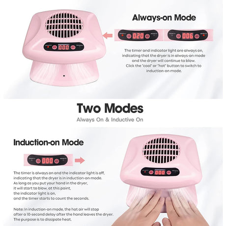 LINMANDA Air Nail Art Dryer With Automatic Sensor 300W Timing Warm Cool Wind  Air Nail Fan Blow Dryer for Both Hands And Feet