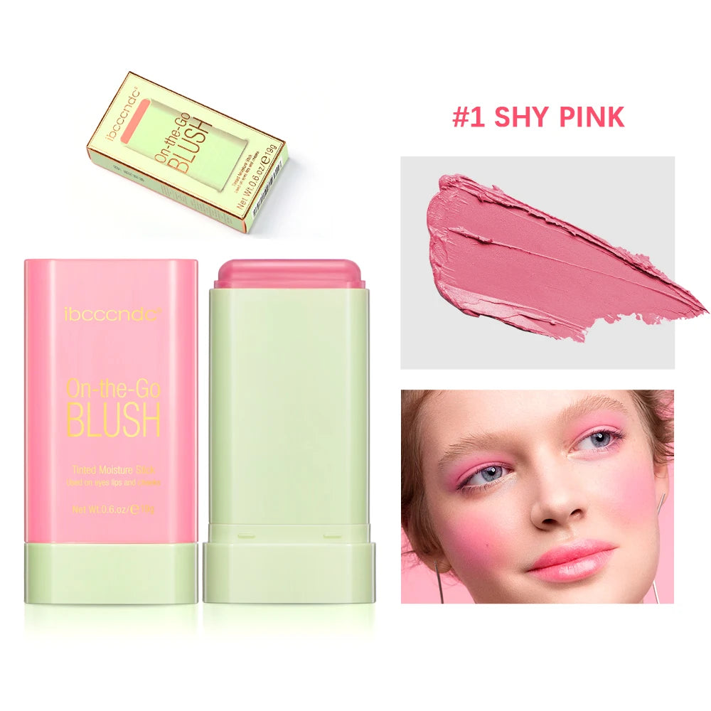 ibcccndc Rotating Blush Cream Tinted Moisture Stick Naturally Long-lasting Moisturizing Waterproof And Non-Removing Orange Blush