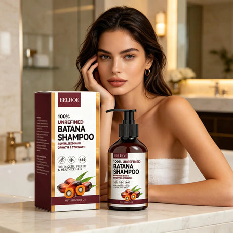 Batana Oil Shampoo Deep Cleaning Moisturizing Smooth Anti Frizzy Repair Damaged Hair Regulate Scalp Oil Regrowth Hair Care Set