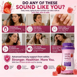 Biotin Gummie Strawberry Flavor with 6000Mcg Biotin & Vitamin Support Healthy Hair Skin and Nails 80pcs Nutritional Supplement