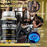 Creatine Monohydrate - Boost Muscle Strength, Promote Muscle Growth, Improve Athletic Performance, Vegetarian, Gluten-free