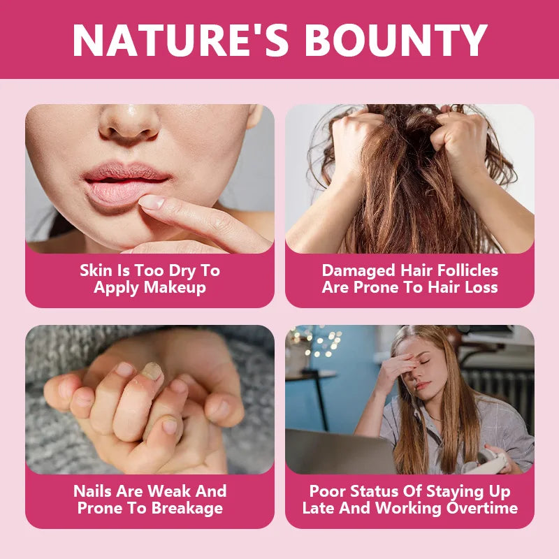 Collagen Gummies Biotin Gummies for Skin Care Health Nails Hair Growth Vitamins Collagen Protein Supplement