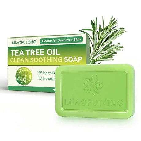 Tea Tree Oil Soap Bar for Men Women Natural Plant Extract Handmade Soap Deep Cleansing Soothing for Dry Skin Exfoliate Skin Care