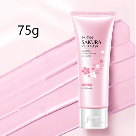 LAIKOU Japan Sakura Clay Mask Deep Cleansing Skin Mud Korean Face Mask Oil Control Shrink Pores Skin Care 80g