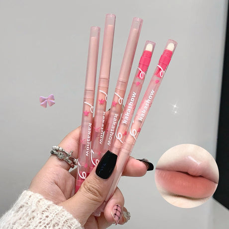 1pc Nude Brown Matte Lipliner Pencil with Brush Waterproof 3D Lip Liner Plumping Tint Contouring Milk Peach Lipstick Pen Makeup