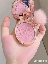 Flower Knows Strawberry Rococo Blush 02 Embossed Blush Face Makeup Matte Shimmer Waterproof Natural Nude Brightening Cheek